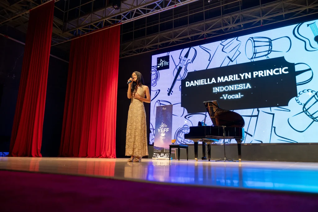 Daniella Marilyn from Indonesia vocal performance at Youth Education and Friendship Festival Johor Baru 2023