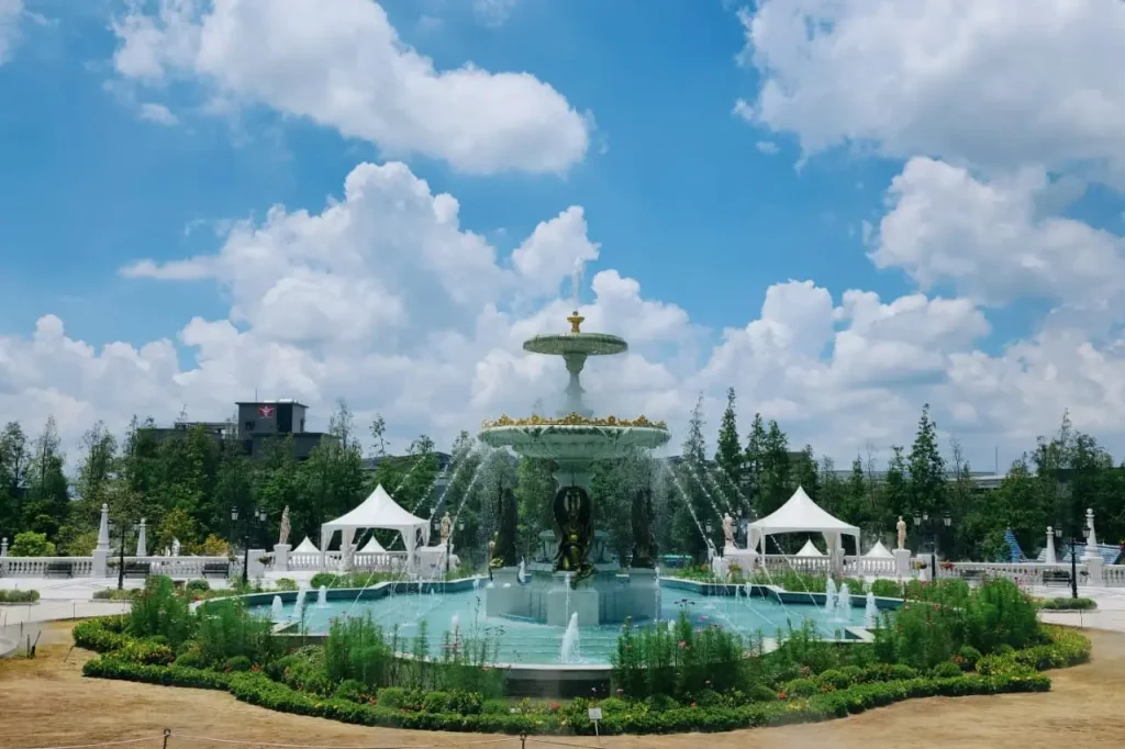 beautiful shot of Fountain at Asia Aegean International Music Competition Venue