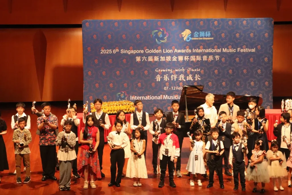 young musicians gather at the stage