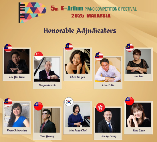 E-Artium Piano Competition & Festival Malaysia 2025 Honorable Adjudicators